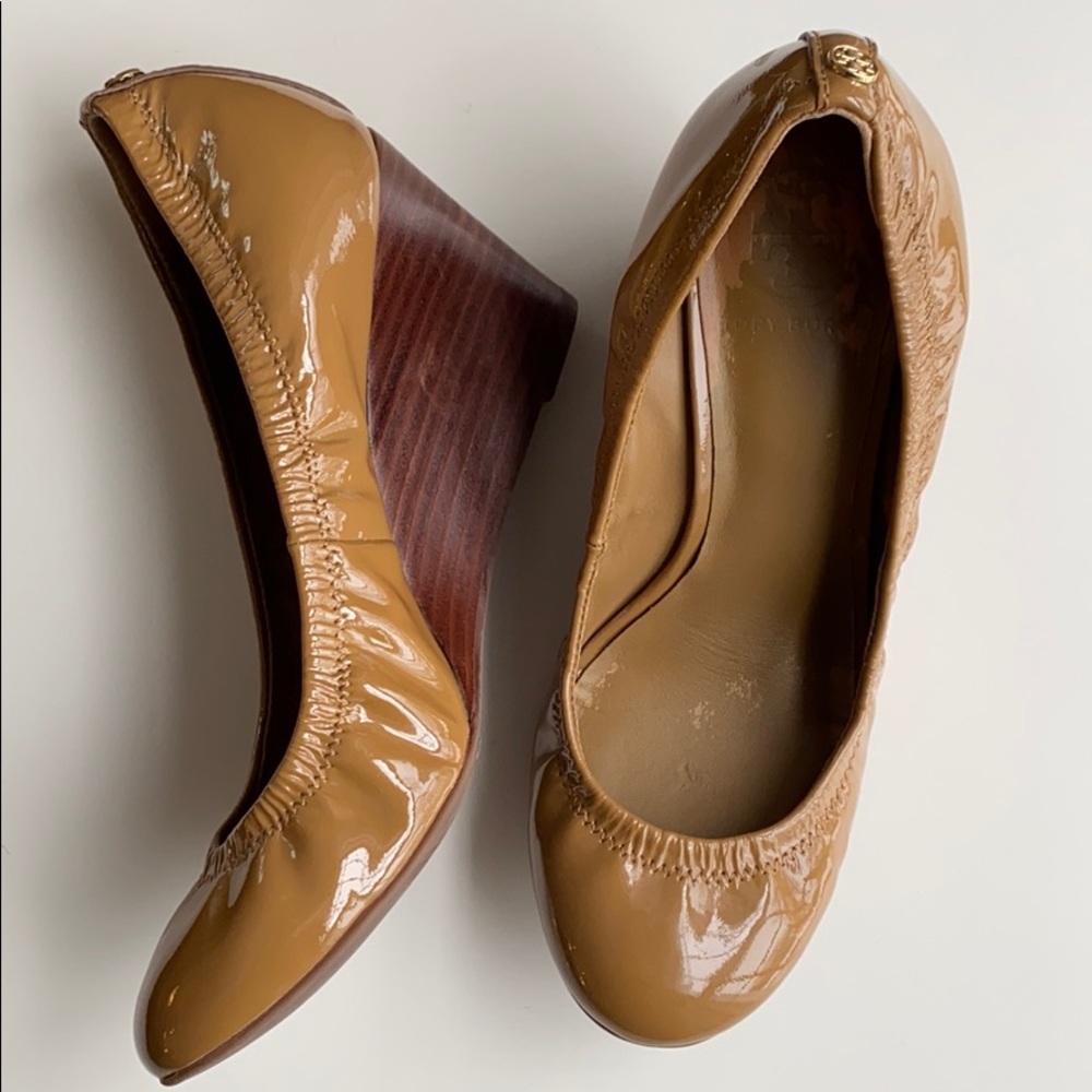 Tory Burch Patent Wedges